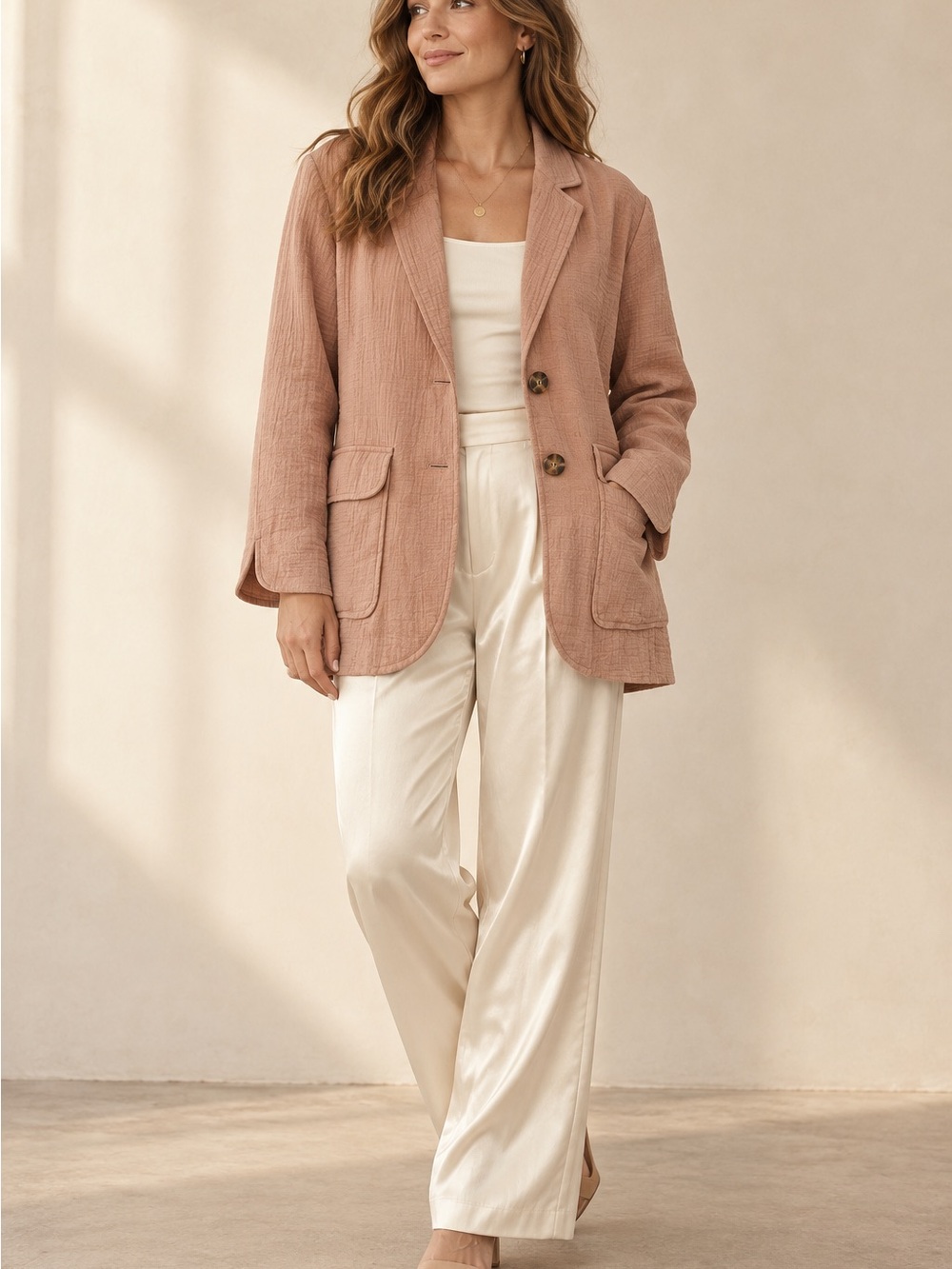 Madewell Cotton-Linen Relaxed Larsen Blazer Faded Earth Size M